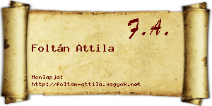Foltán Attila névjegykártya